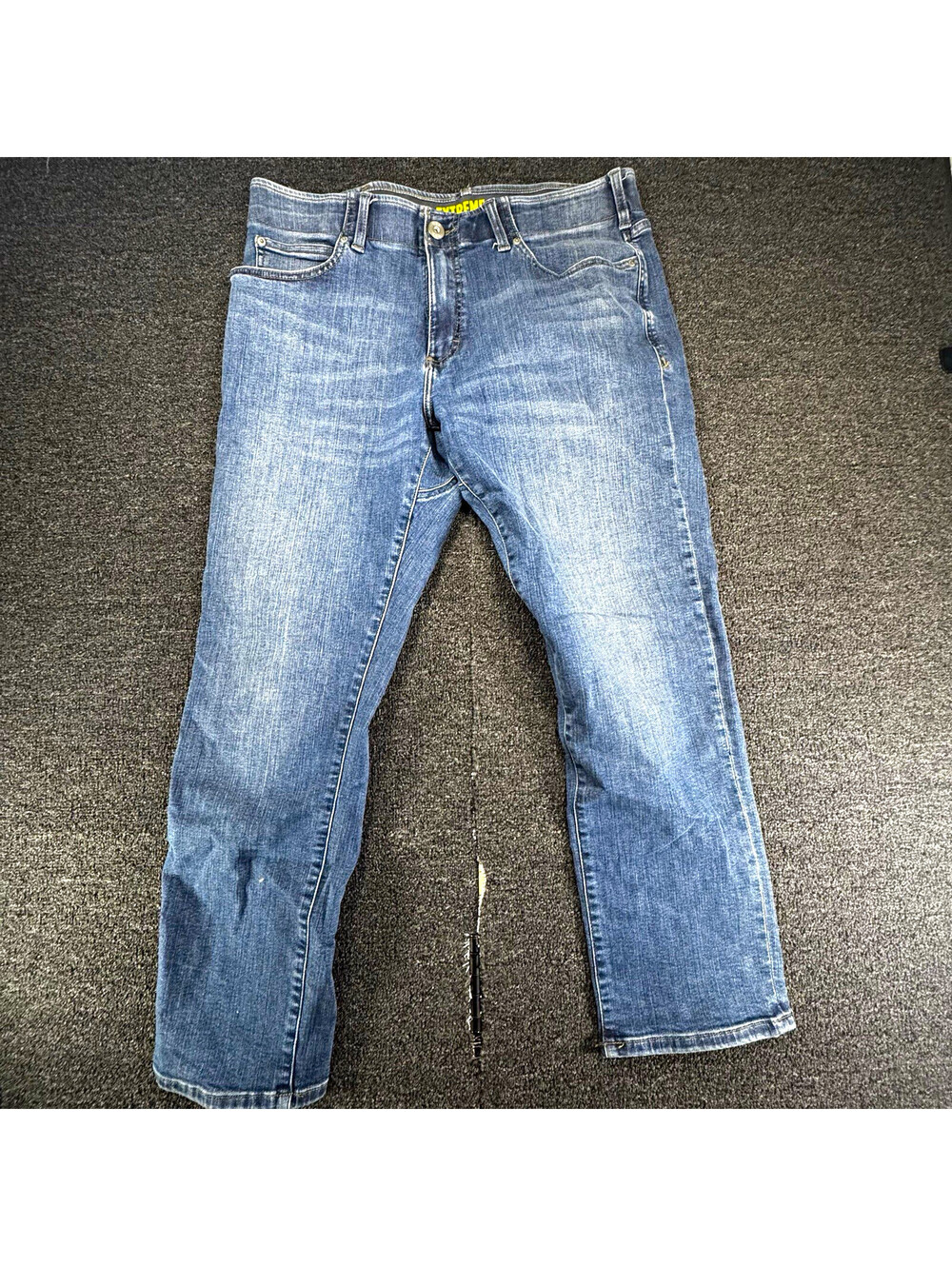 Lee Mens Athletic Fit Tapered Leg Medium Wash Blue Stretch Denim Jeans